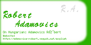 robert adamovics business card